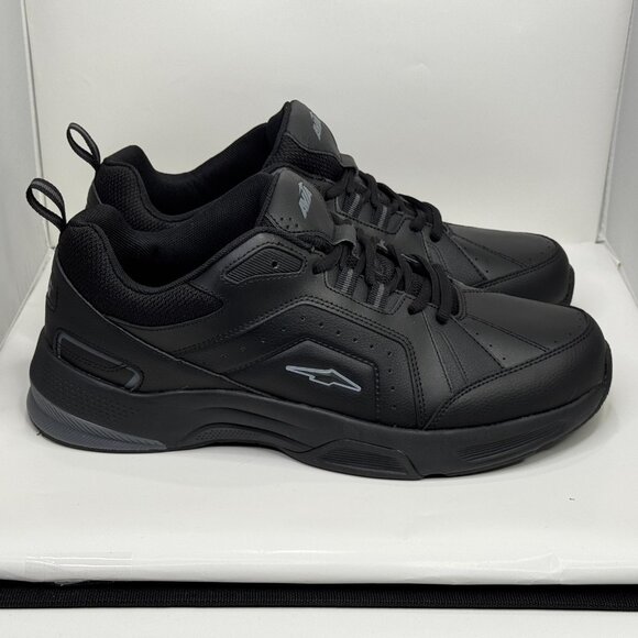 Avia Quickstep Shoes Mens 12 W Wide Black Walking Sneakers Black Memory Foam - Picture 2 of 12